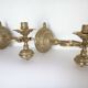 Former pair of gilded bronze candlesticks for boat around 1940
