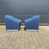 2x Artifort Groovy F598 (M-chair) blue, perfect state! Pierre Paulin