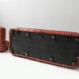 Vintage Soriana set in red leather by Afra e Tobia Scarpa for Cassina Italy