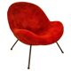 Original red fabric Egg chair by Fritz Neth, 1965
