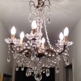 Lustre en bronze et cristal