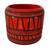 Vase cache-pot rouge signé Roger Capron circa 1960