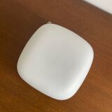 Square wall lights in sandblasted white glass