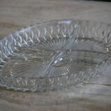 Glass aperitif dish with compartments