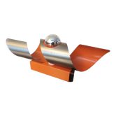 Applique space age métal chromé et orange années 70
