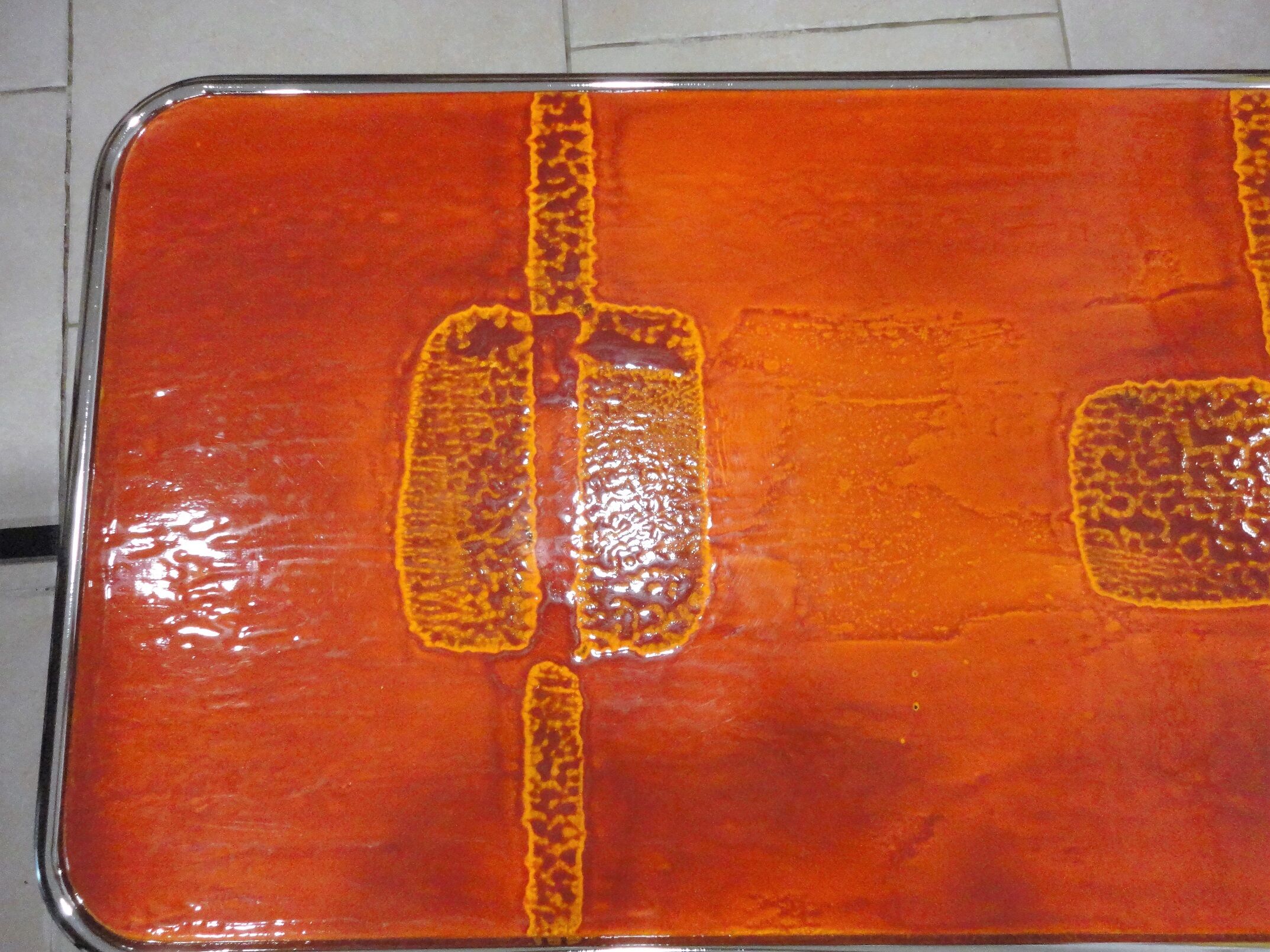 1970 tray coffee table in resin