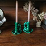 Pair of ceramic candlesticks