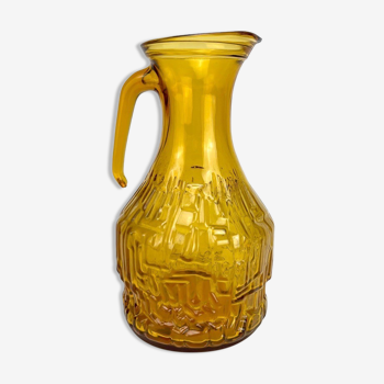 Bormioli Rocco decanter in unstructured amber glass 70's