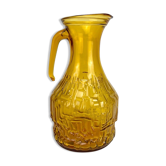 Carafe Bormioli Rocco en verre ambré déstructuré 70's