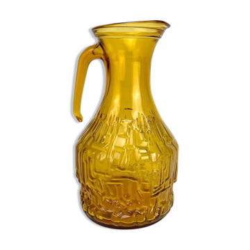Bormioli Rocco decanter in unstructured amber glass 70's