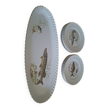 Vintage fish service - 12 pieces - KG Luneville Badonvillier