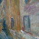 Contemporary painting colorful village