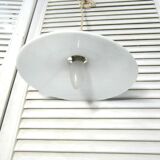 Hanging in opaque white glass.