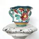 Cache pot fleurs plante en céramique italienne émaillée
