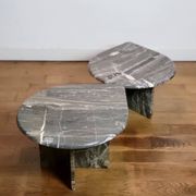Vintage organically shaped marble side tables, Germany 1970