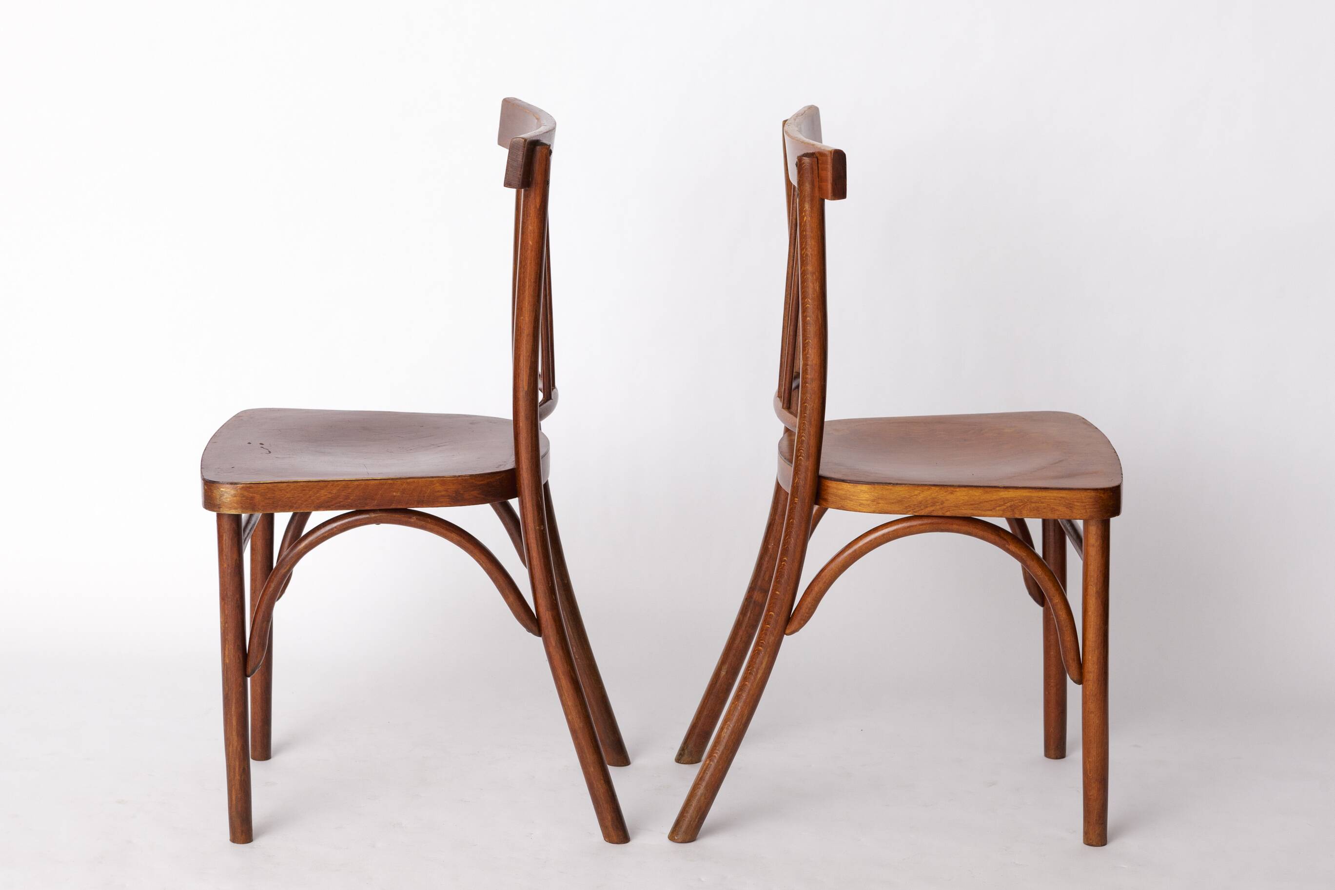 Pair of Soviet Beech Dining Chairs – 1978 Vintage, Refurbished Wood Frame