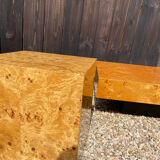 Set coffee table and its broussin cube bramble wood