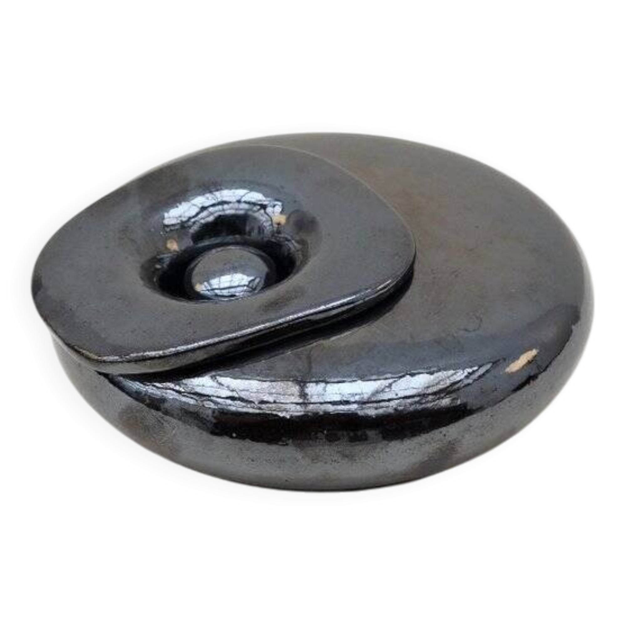 Glazed ceramic ashtray