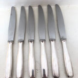 6 silver metal knives, 1930