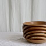 11 assiettes en grès moucheté brenne grès de france