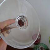 6 Roemer Saint Louis wine glasses in colored lined cut crystal signed