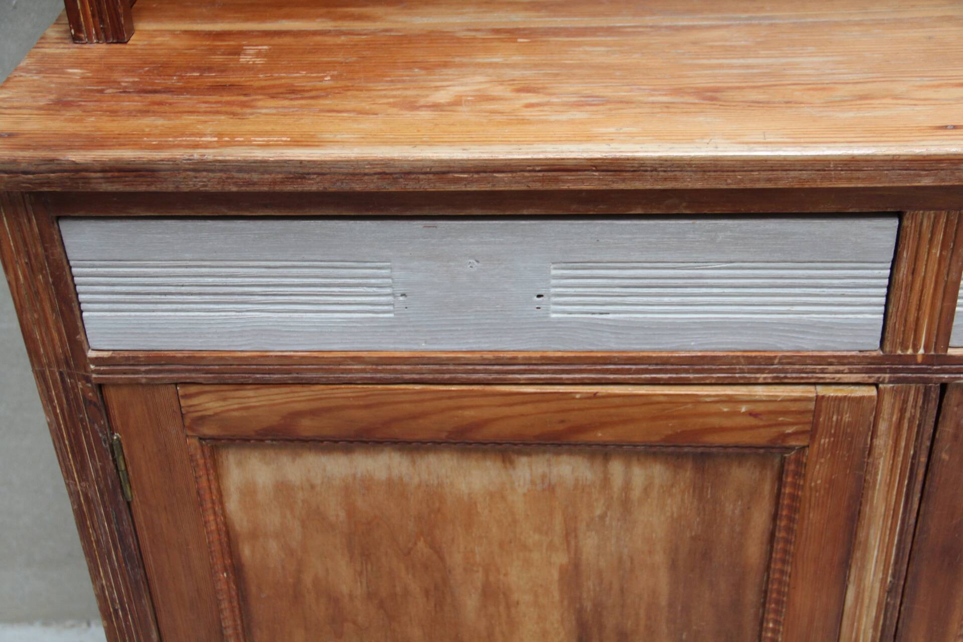 Art Deco pine dresser, beveled glass