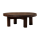 Hand-Hammered Solid Wood Coffee Table, 1970s