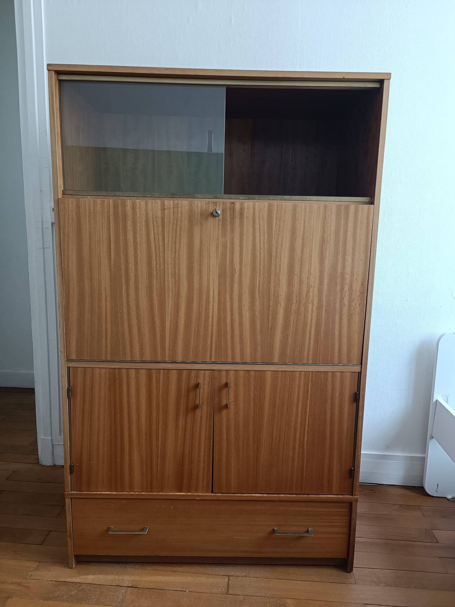 Brissac secretary in satin mahogany – French design from the 1960s.