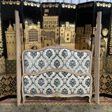 Louis XV upholstered style bed wood