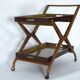 Chariot de bar en bois et formica du milieu du siècle, Italie, années 1950.