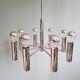 Space Age tubular chrome metal chandelier, 1970s