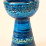Blue vase candlestick Bitossi, aldo Londi design