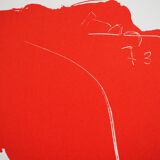 Robert motherwell: red composition - original lithograph