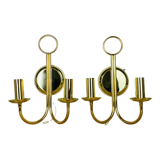 Paire d'appliques laiton Hollywood Regency Je Fassung