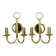 Pair of brass wall lamps Hollywood Regency Je Fassung