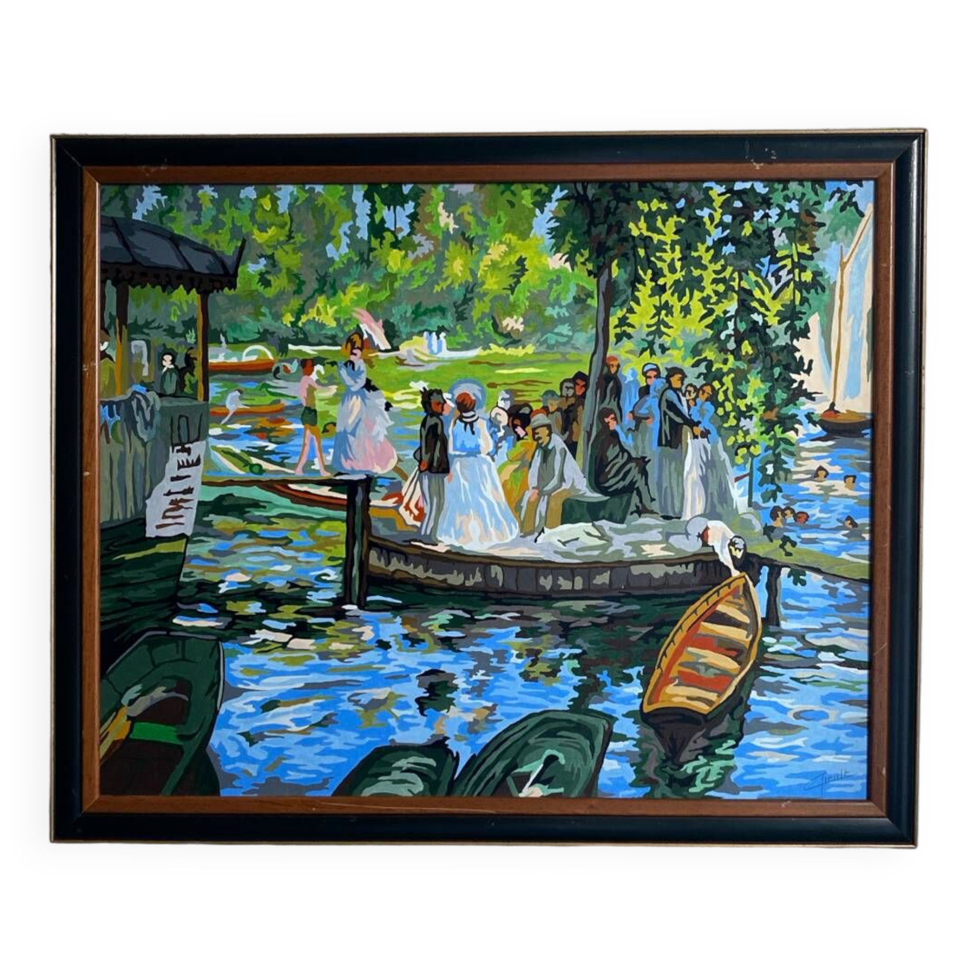 Acrylic interpretation of Renoir's "Grenouillère"