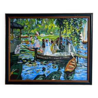 Acrylic interpretation of Renoir's "Grenouillère"