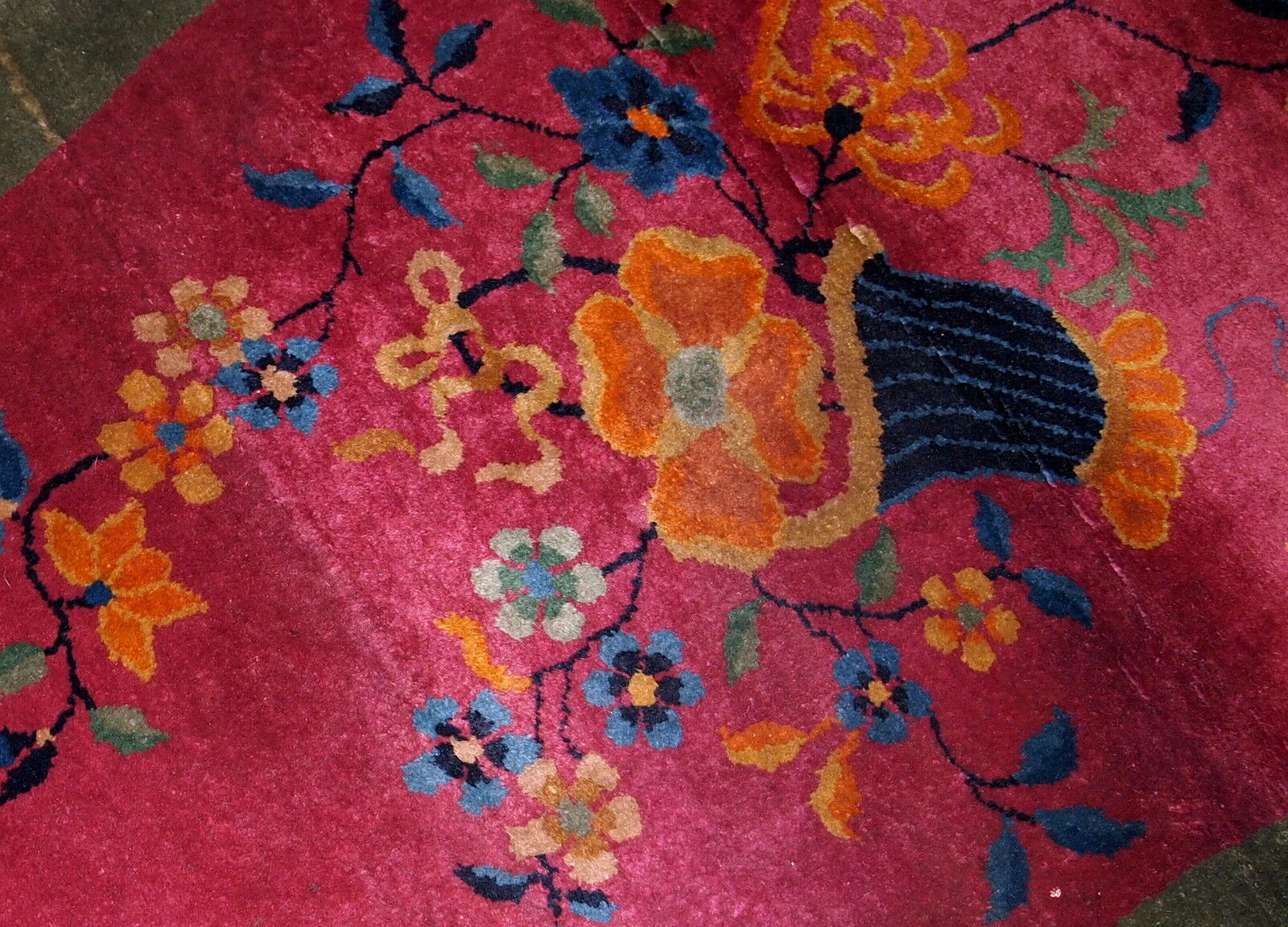 Former carpet oval chinese 89x 150cm, 1920