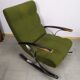 Rocking chair fauteuil a bascule chrome vert - vintage