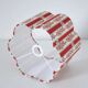 Recycled vintage lamp — turned red wooden base, floral shade