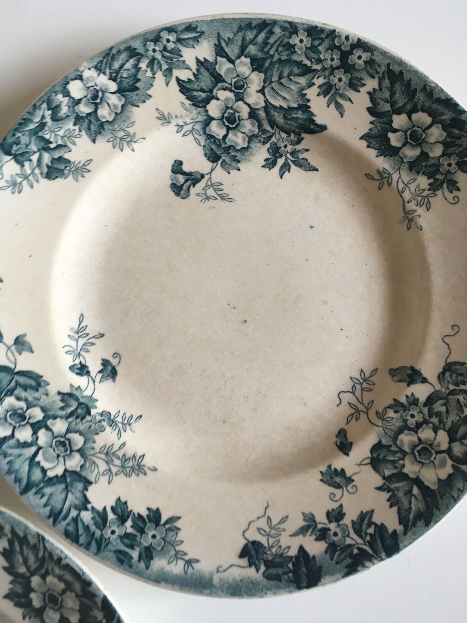 Set de 8 assiettes en faïence terre de fer Marie-Louise 1920s