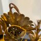 Chandelier and 2 sconces of vintage wheat gold leaf
