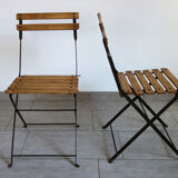Vintage folding chairs and stool set