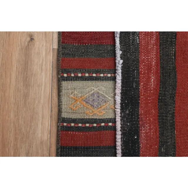 Turkish Vintage Kilim Oushak Handmade Woven Wool Runner Rug 73x350