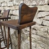 Set of 8 brutalist wrought iron bar stools 1970"