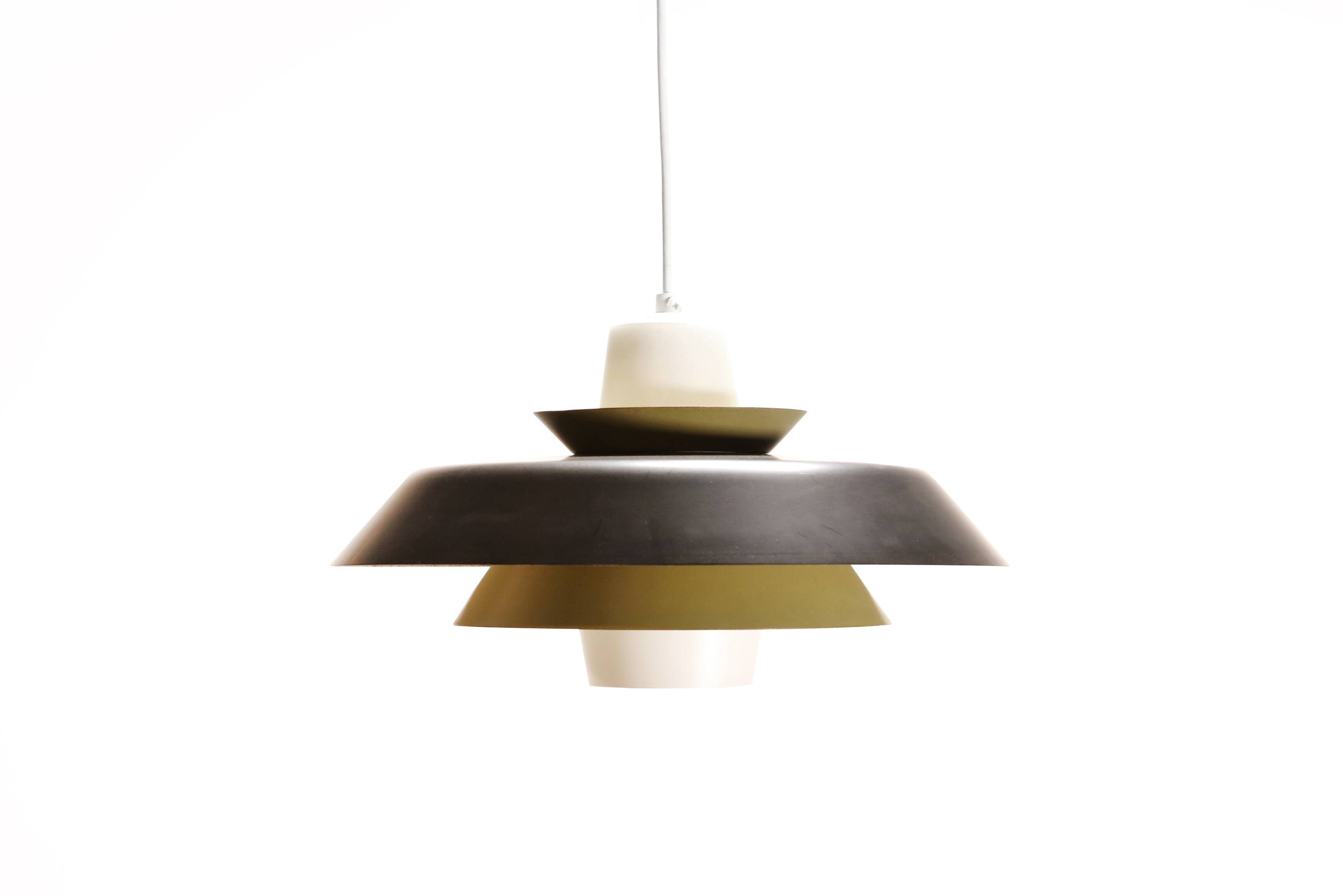 Vintage glass pendant lamp by Voss Belysning