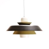 Vintage glass pendant lamp by Voss Belysning