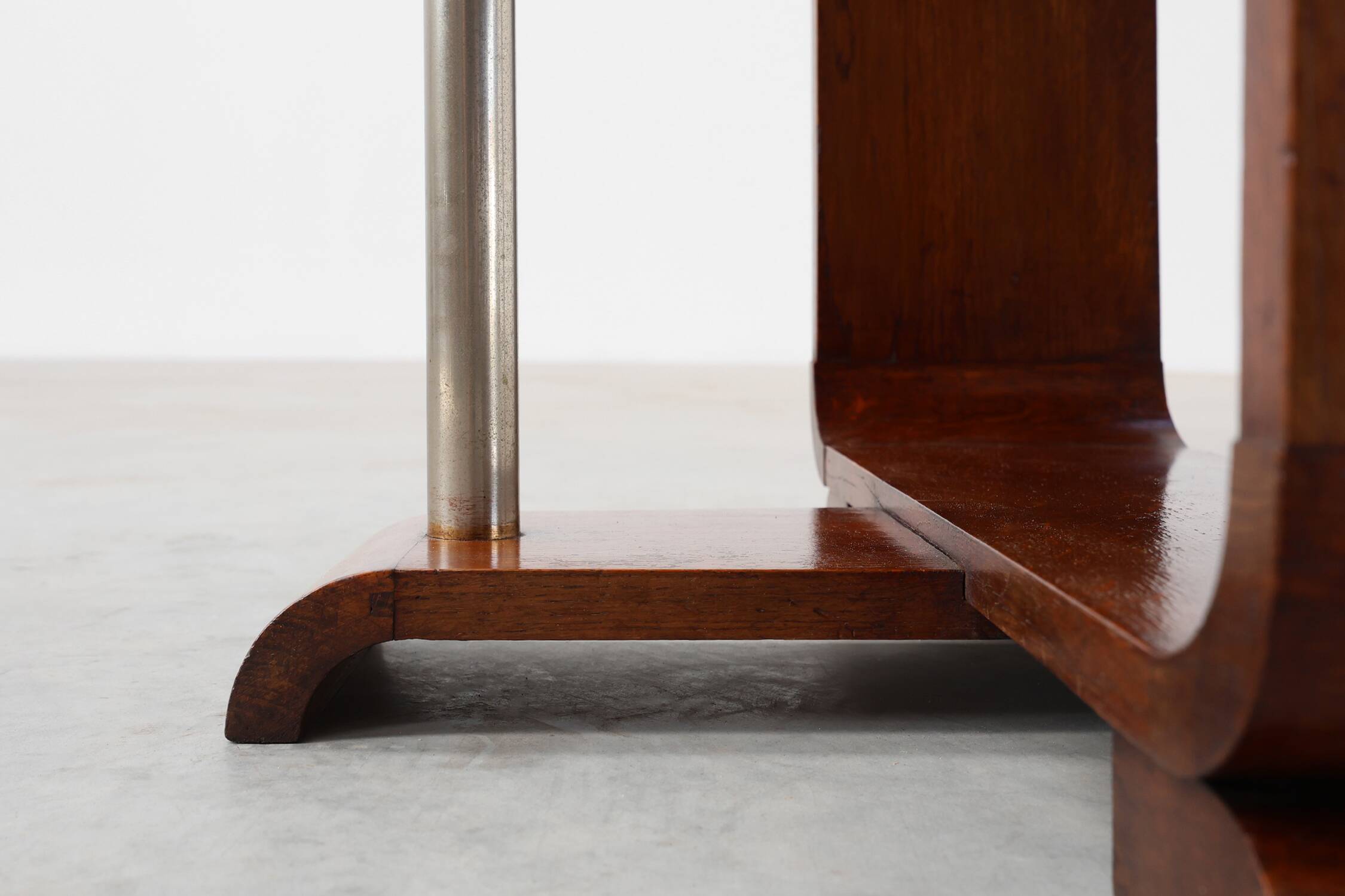 Art Deco square side table in oak veneer, France ca. 1925