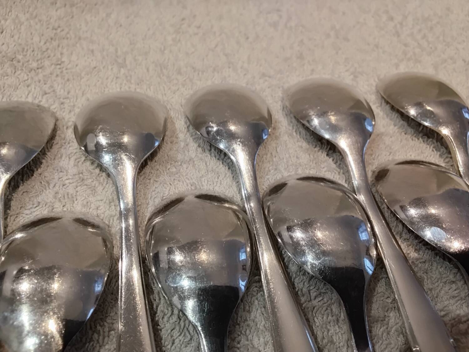 12 silver-plated metal ice cream scoops, silversmith Argental, Art Deco style, 13.3cm