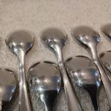 12 silver-plated metal ice cream scoops, silversmith Argental, Art Deco style, 13.3cm